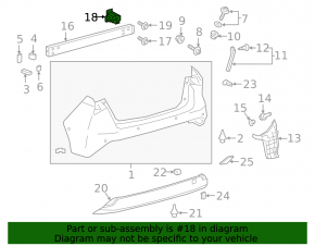 Rear bumper reinforcement fang left Toyota Prius 50 16-22