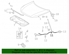 Hood Release Cable Lexus RX350 RX450h 10-15