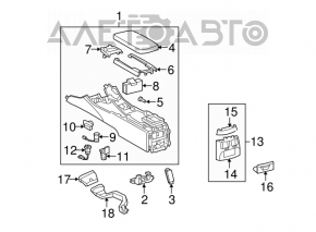 Lexus IS250 IS300 IS350 06-10 black center console armrest