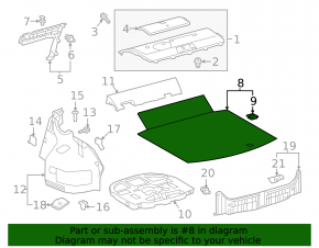 Black Toyota Camry V70 18-24 trunk floor