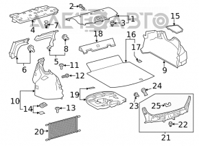 Trunk floor Toyota Camry v70 18-24 black