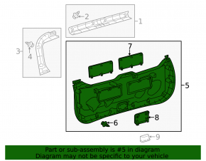Lower trunk door trim for Toyota Prius V 15-17, gray, scratches
