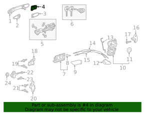 Front right door handle plug Toyota Camry v70 18-24