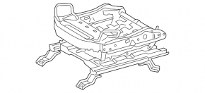 Driver's seat slide, left, Lexus CT200h 11-17, electric, without frame