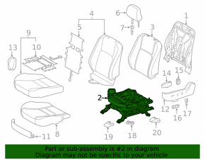 Driver's seat slide, left, Lexus CT200h 11-17, electric, without frame