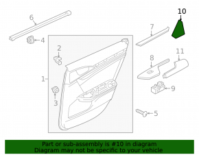 Door trim side triangle rear left Honda Insight 19-22 inner