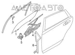 Door trim triangle side rear right Nissan Altima 13-18 without guide
