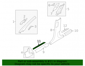 Outer front right door sill plate for Hyundai Tucson 22-26, black with chrome, chrome spots
