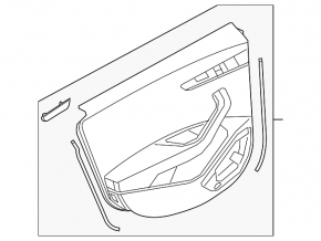 Door trim panel rear left Audi A4 B9 20-25 leather, dark gray with light gray without curtain