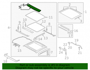 Front panoramic glass for Audi A5 F5 18-25 5D