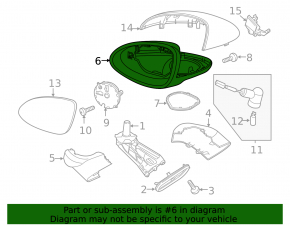 Lower side mirror cover left Porsche Cayenne 958 11-15 black