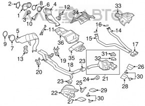 Catalytic converter right Porsche Macan 15-