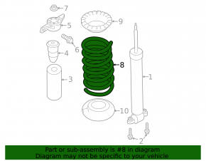 Rear left spring Ford Fusion mk5 13-20 stiffness white gray