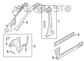 Ford C-max MK2 13-18 right center pillar