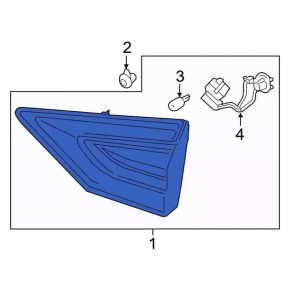 Right inner tailgate light for Ford Fusion mk5 13-16
