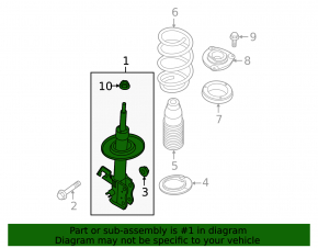 Front left shock absorber for Nissan Rogue 2012