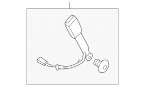 Lincoln MKZ 17-20 Passenger Seat Belt Latch Black With Sensor