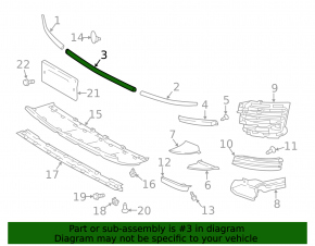 Front bumper center molding for Land Rover Range Rover 18-21 rest, chrome