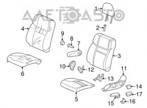 Driver's seat Honda CRV 12-12 without airbag, mechanical, cloth black