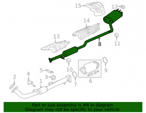 Muffler middle and rear part with barrel Honda Accord 13-17 2.4