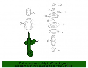 Shock absorber front left Subaru XV Crosstrek 13-13