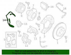 Brake pad wear sensor rear right BMW X3 F25 11-17