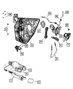 Rear right door lock Jeep Compass 17-