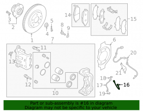 Brake hose front right Infiniti QX50 19-20