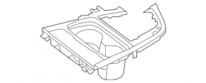 Center console trim with cup holders BMW 3 F30 16-18 black
