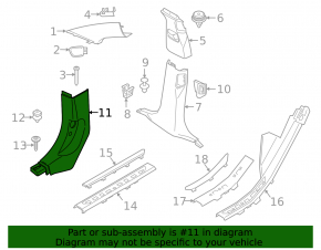 Front pillar trim left lower BMW X7 G07 19-22 Mokka