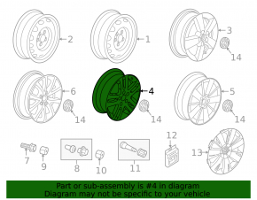 Wheel disk R16 VW Jetta 11-17 USA type 3 curb