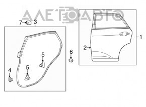 Door bare rear left Lexus RX350 RX450h 10-15