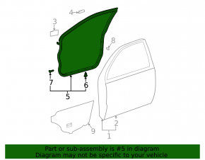 Toyota Camry v30 2.4 rear right door seal