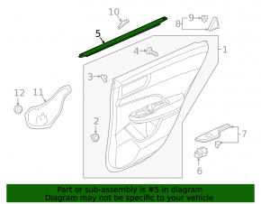 Glass seal rear right inner Honda Clarity 18-21 usa