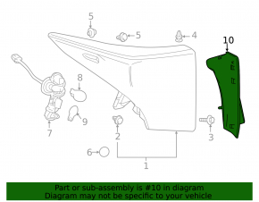 Outer Wing Light Cover Rear Left Toyota Prius 50 16-18