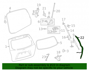 Left tailgate tilt sensor for Toyota Highlander 2013
