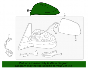 Left mirror cover for Toyota 4Runner 14-24 for turn signals