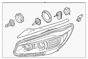 Headlight front left complete Kia Sorento 16-18 prerest led