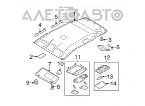 Sun visor holder left Nissan Murano z51 09-14