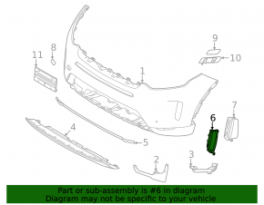 Right front bumper grille trim for Land Rover Discovery Sport 2020-23