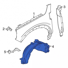 Front right fender liner for Ford Bronco Sport 2011-2015 1.5T