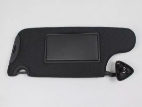 Left sun visor for a 2014 Dodge Challenger (pre-restored), black, without backlight, without hook