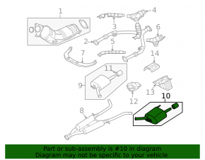 Muffler rear part barrel left Infiniti G37 4d 08-13 2wd