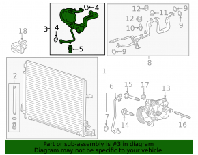 Air conditioning tube condenser-compressor Chevrolet Camaro 16- 2.0T