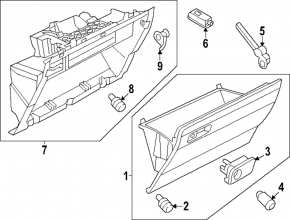 VW Atlas 24-25 glove compartment, black