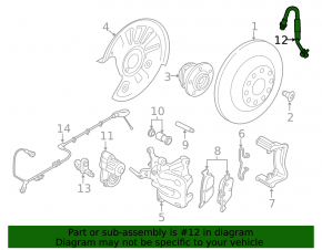 Brake hose rear left VW Atlas 18-