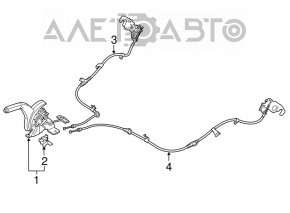 Right parking brake cable Mitsubishi Outlander 14-18 FWD