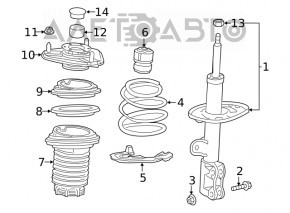 Front left shock absorber support Toyota Prius 50 16-22
