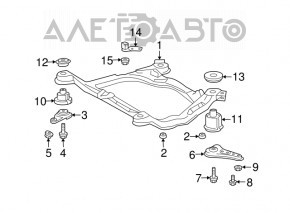 Lexus ES300 ES330 rear left subframe lug
