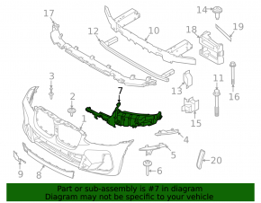 Right front bumper-headlight mount for BMW X3 G01 18-23 2022